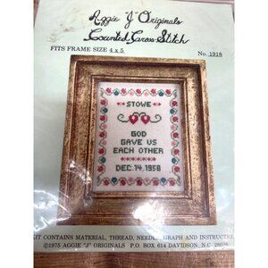 Vintage Stowe Family Counted Cross Stitch Kit Commemorative Marriage Sampler
